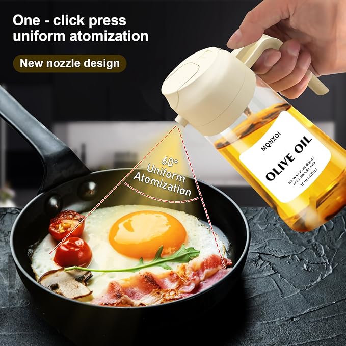 2 in 1 Glass Oil Sprayer & Dispenser, 16oz/470ml Olive Cooking, Air Fryer - Image 3