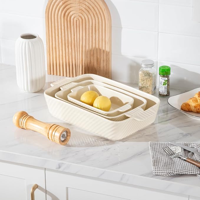 Sweejar Ceramic Baking Dish Set, Cake Baking Dish - Image 4