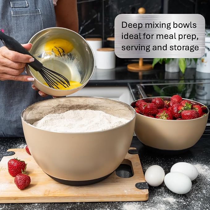 WHYSKO Stainless Steel Mixing Bowls Set of 3 - Image 3