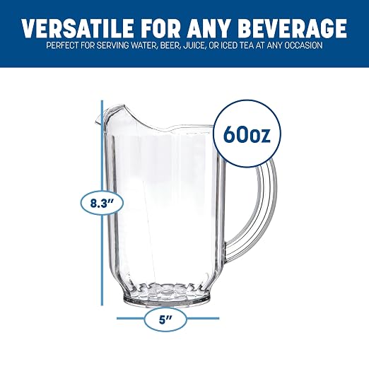 Carlisle FoodService Products Versapour Clear Pitcher Tall Pitcher - Image 2