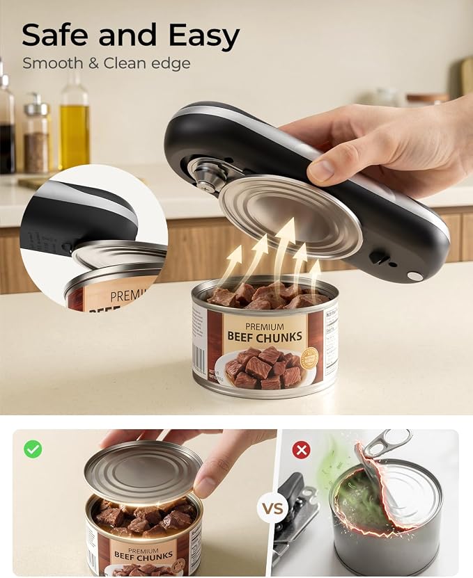 Electric Can Opener, One-Touch Automatic Can Opener, USB Rechargeable Electric - Image 5