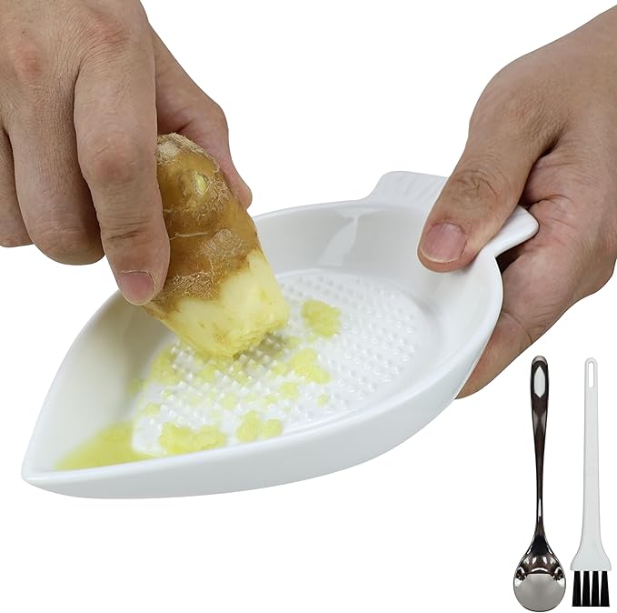 EIKS Ceramic Grater Plate for Grinding Wasabi Ginger Garlic Cheese Carrot by EIKS