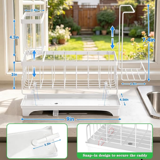 VOOWO Sponge Holder for Kitchen Sink, Compact Sink Caddy - Image 2