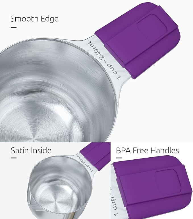 Measuring Cups, U-Taste Magnetic Measuring Cups and Spoons Set of 13 in 18/8 - Image 6