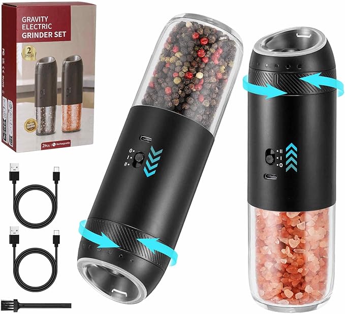 Gravity Electric Salt Grinder Set by GLOKUUCA