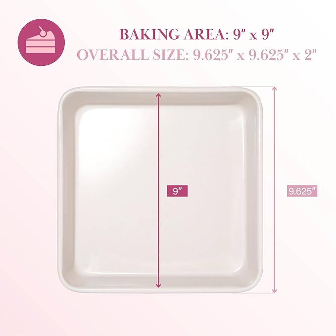 Paris Hilton Nonstick Carbon Steel Bakeware Collection, 9-Inch Square Cake Pan - Image 2
