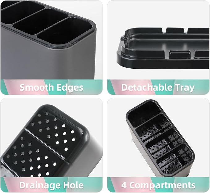 LIBODOUR Utensil Holder, Stainless Steel Caddy Counter, Spoon holder, 4 - Image 6