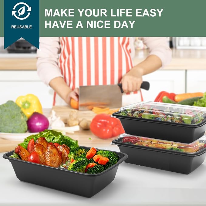 vivigu Meal Prep Containers Reusable 50 Pack - 28 oz Food Containers - Image 7