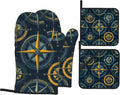 Campass Sailor Oven Mitts & Potholder Set of 4 by Unknown
