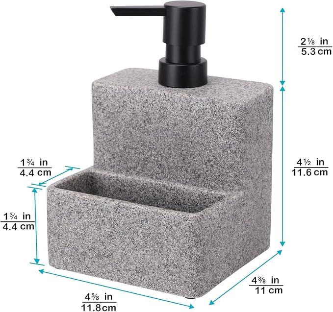 zccz Soap Dispenser with Sponge Holder, Liquid Hand and Dish Soap Dispenser - Image 6