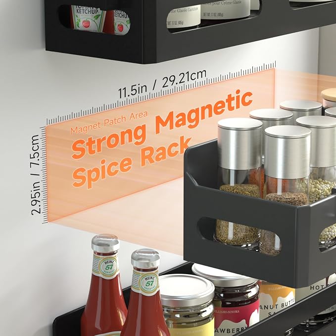 Sevenblue 6 Pack Strong Magnetic Spice Rack - Image 2