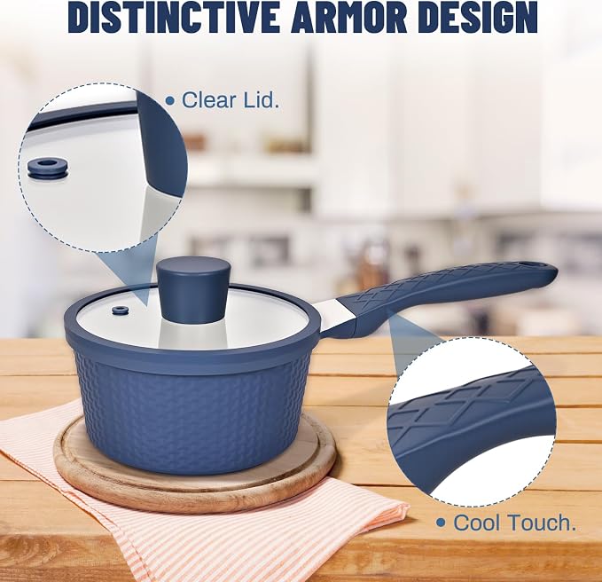 1.5QT Nonstick Saucepan with Lid - Image 5