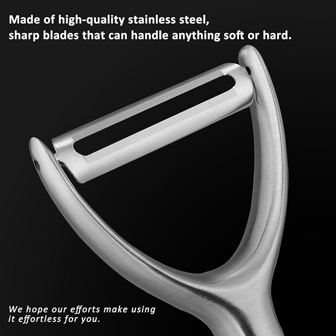 Premium Y Type 304 Stainless Steel Multifunctional Kitchen Peeler Real Wood - Image 3