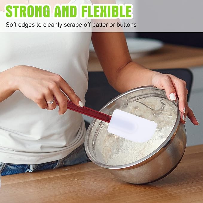 Meekoo 5 Pcs 10 Inch Rubber Spatula, 500℉ High Heat Resistant Spatulas - Image 4