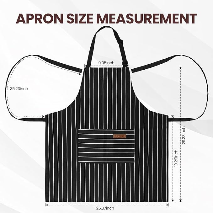 Serrenf 2 Pack Apron, Cooking Kitchen Aprons, Adjustable Bib Apron - Image 2