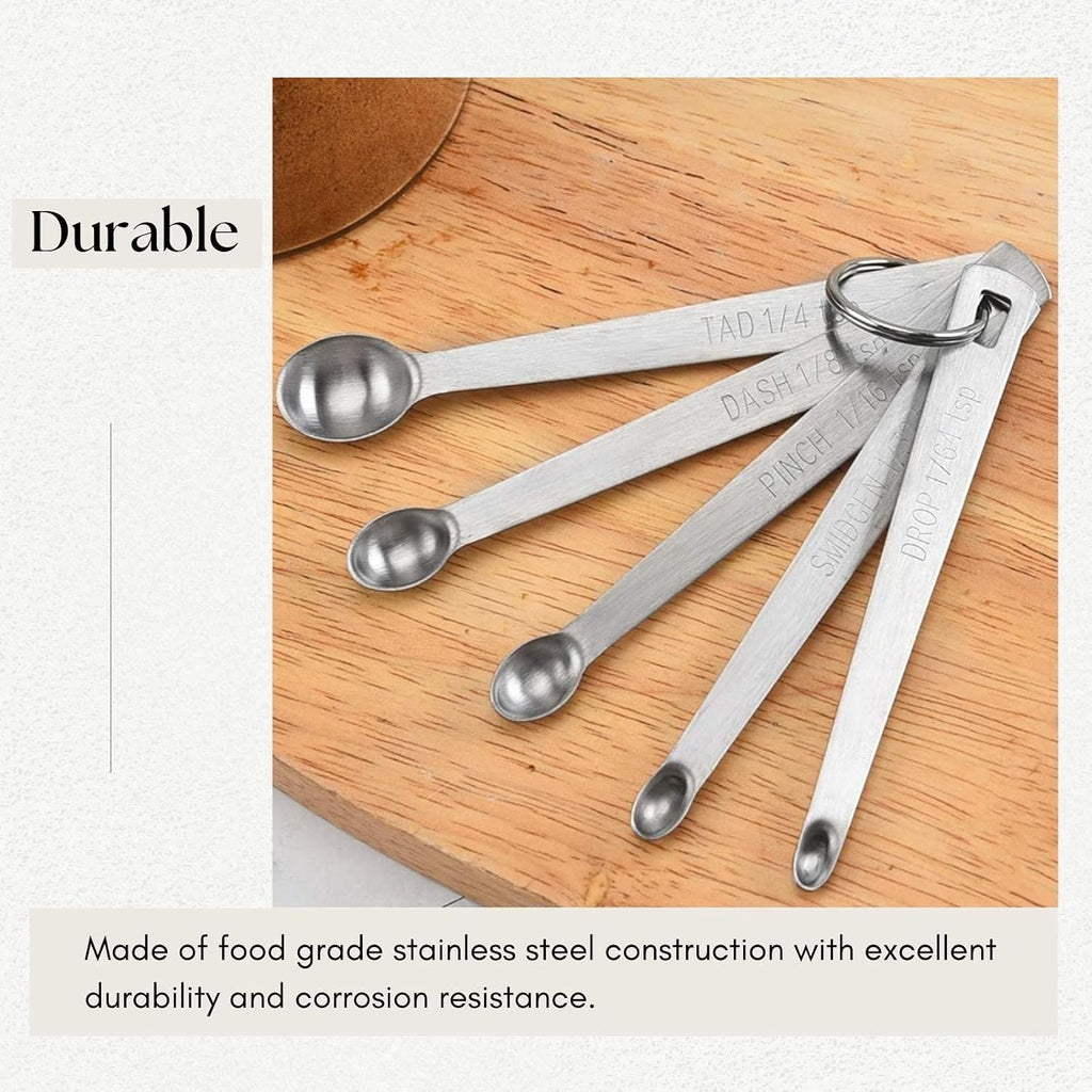 2 Pack Teaspoon Measuring Spoons, 1/4 tsp, 1/8 tsp, 1/16 tsp, 1/32