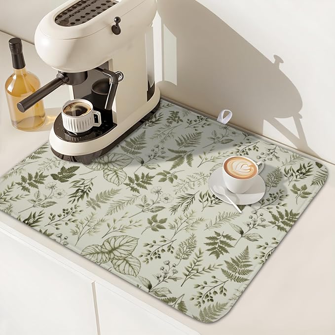 Vintage Botanical Floral Dish Drying Mat - Image 7
