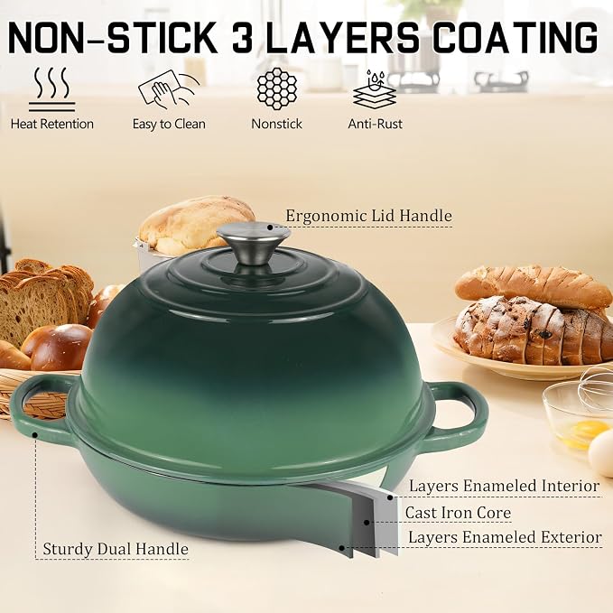 Enameled Cast Iron Bread Oven, Dutch Oven Pot - Image 3