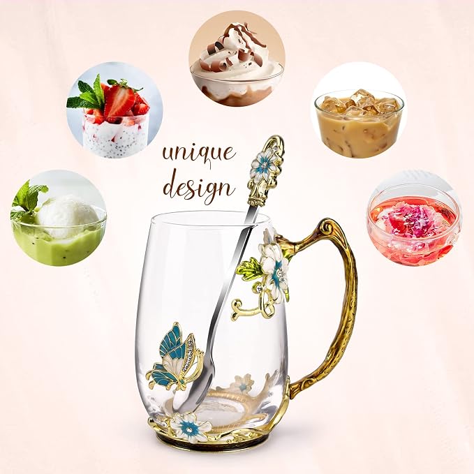 OEAGO Birthday Gifts for Women Mom Glass Coffee Enamels Mug Best Mothers Day - Image 6