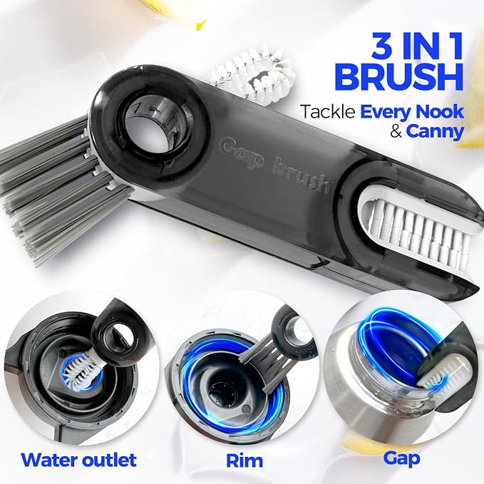 Holikme 6 Pack Bottle Brush Tube Set, 3 Straw Brushes, Portable 3-in-1 Bottle - Image 3