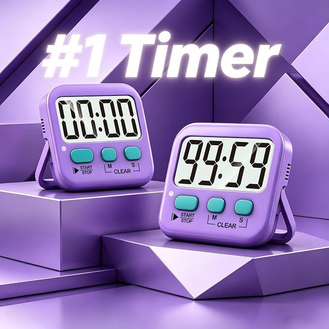 Antonki 2 Pack Digital Timer for Kids, Magnetic Countdown Kitchen Timers for - Image 2