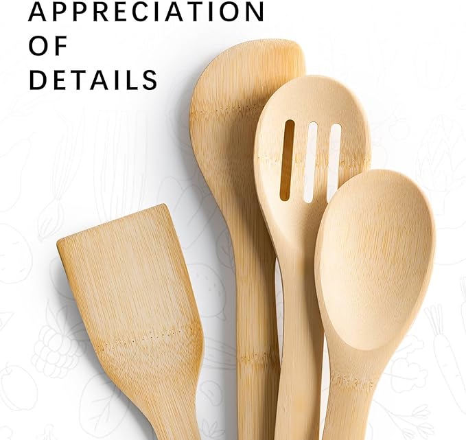 Wooden Spoons for Cooking, Wooden Spoon & Wooden Spatula, Bamboo Cooking - Image 4
