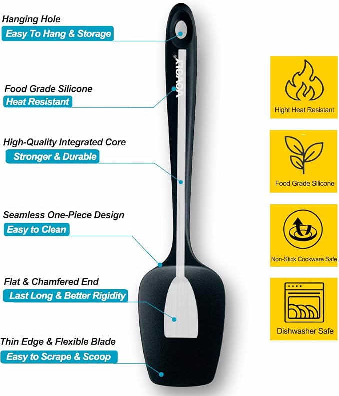 Silicone Spatula Set, Heat Resistant Rubber Spoon Spatula - Image 2