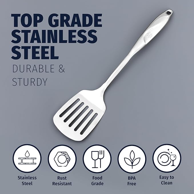 Zulay Kitchen Stainless Steel Slotted Turner - Image 5