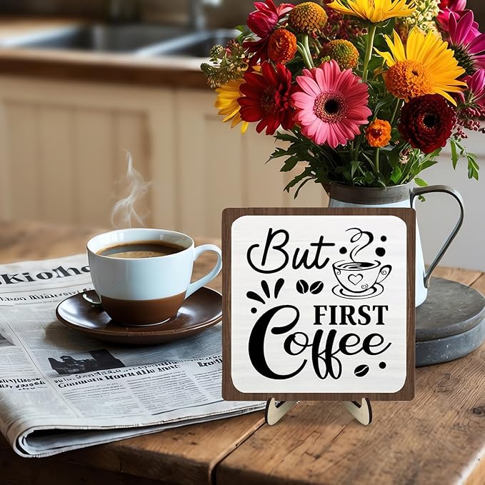 Coffee Bar Sign Plaque, Coffee Bar Accessories, Rustic Farmhouse Cafe Sign - Image 6