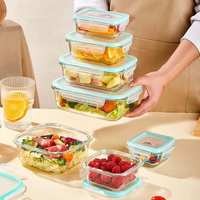 Liuruiyu 8 Pack Glass Food Storage Containers - Image 2
