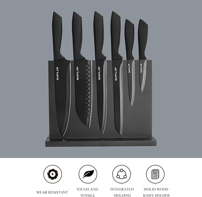 Kitchen knife set with Magnetic knife holder, 15 pieces high carbon stainless - Image 3