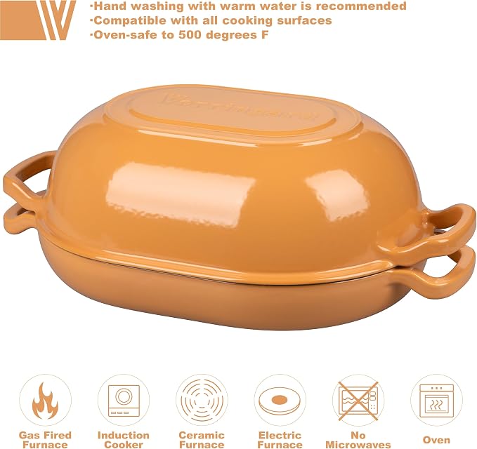 VORRINGARD Enameled Cast Iron Sourdough Bread Oven, Dutch Oven, Loaf Cast Iron - Image 3