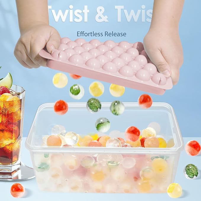 WIBIMEN Ice Cube Tray with Lid and Bin - Image 2