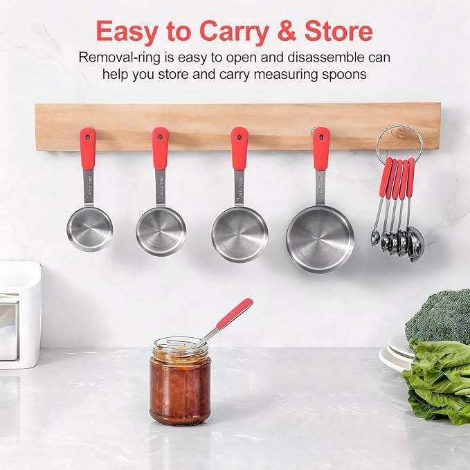 Bopei Measuring Cups and Spoons Set Stainless Steel 10 Piece - Image 5
