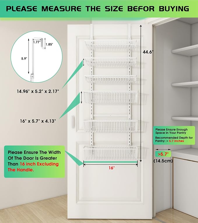 Mefirt Over The Door Pantry Organizer, Pantry Organization and Storage - Image 2