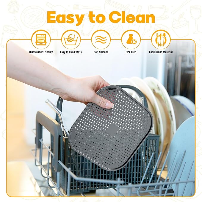2 PCS Silicon Splatter Shield for Ninja Crispi Air Fryer Heat-Resistant Splash - Image 6