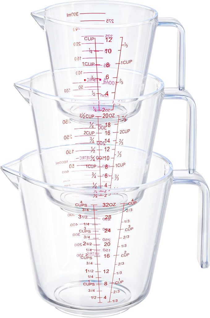 Measuring Cups, Plastic Measuring Cups Set of 3-1000ml, 300ml by YCKitchen