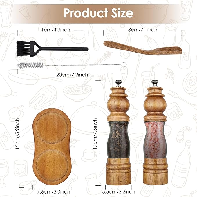 Wooden Salt and Pepper Grinder Set - Image 7