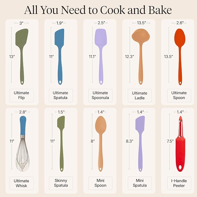 GIR: Get It Right 10-Piece Silicone Ultimate Kitchen Utensil Set – Spatulas - Image 3