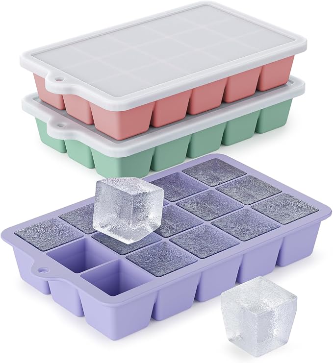 Silicone Ice Cube Tray 3 Pack by Vethwal
