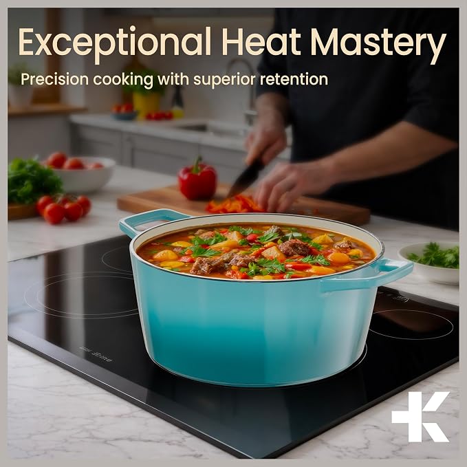 Bakken Enameled Cast Iron Dutch Oven Pot, 6QT Dutch Oven - Image 9