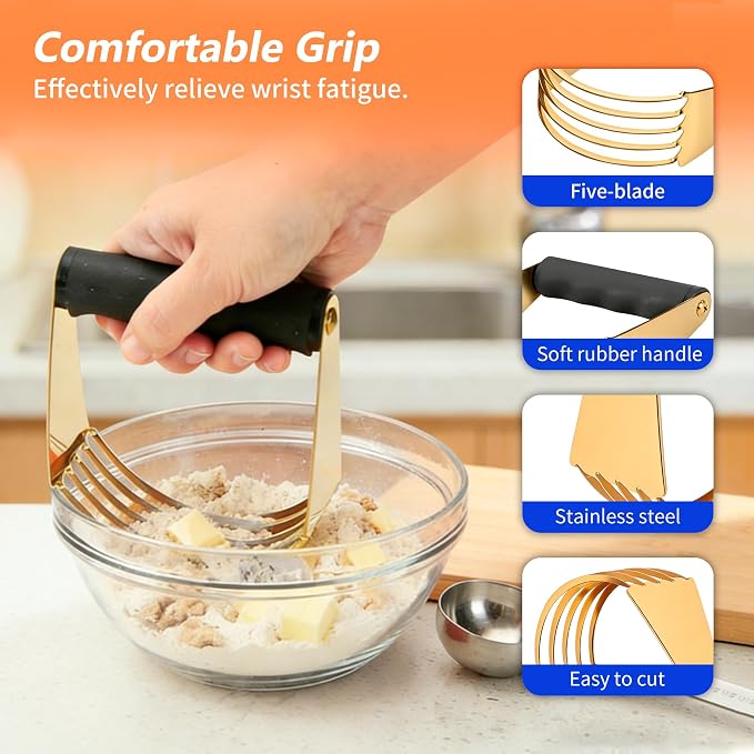 SmileCat Stainless Steel Dough Blender, Dishwasher-Safe Pastry Cutter, Biscuit - Image 3