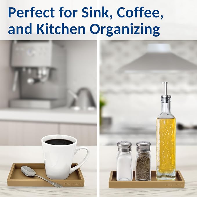 Spacewiser Countertop and Vanity Tray – Small 7.7" Silicone Soap Dispenser Trays - Image 7