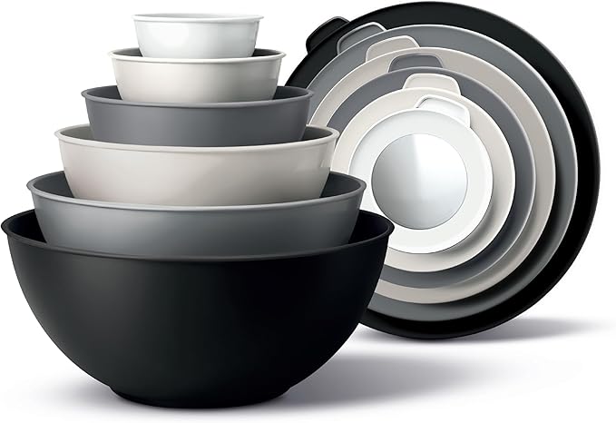 COOK WITH COLOR Mixing Bowls with TPR Lids by CookwithColor