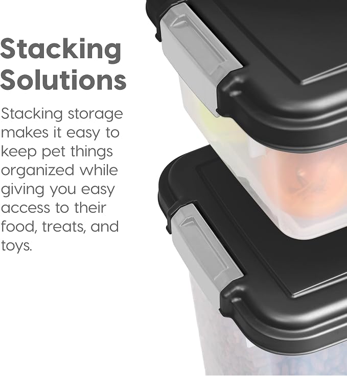 IRIS USA Dog Food Storage Container 30 lb + 11lb Airtight Combo, Stackable Pet - Image 8