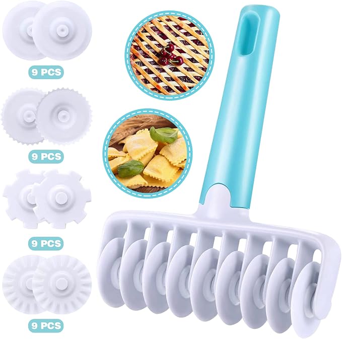 Pastry Dough Lattice Cutter Wheel Roller Fondant Ribbon Cutter by Aonagi