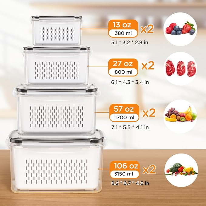 8-Pack Fruit Storage Containers - Image 2