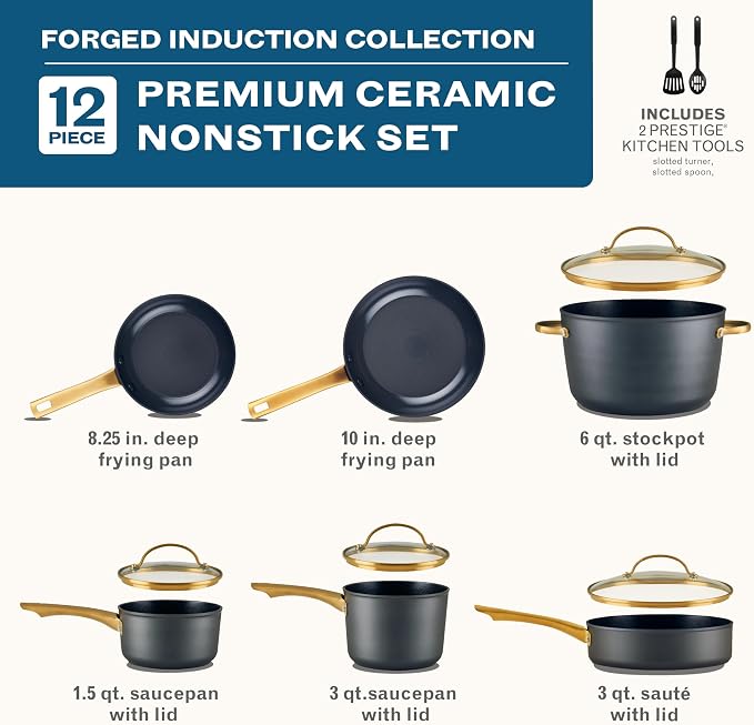 Farberware Forged Induction Ceramic Nonstick Cookware Set - Image 2