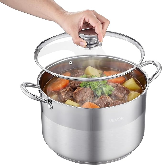 VEVOR Stainless Steel Stock Pot, 12QT Stainless Steel Stockpot by VEVOR