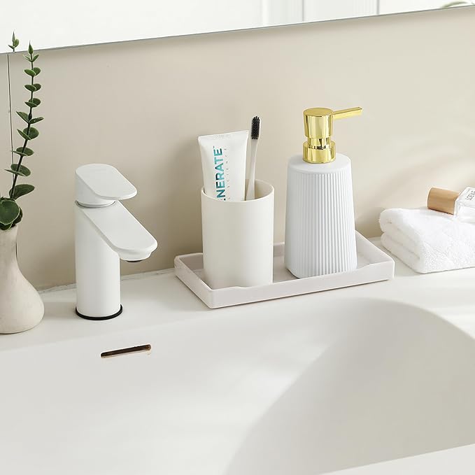 Small Soap Dispenser for Bathroom and Kitchen, Modern Farmhouse Striped Style - Image 2